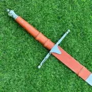 39" SILVER BRAVE Heart William Wallace Scottish Claymore Handmade Sword W/Sheath
