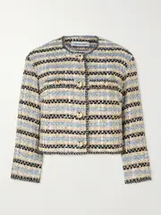 [Veronica Beard] Veronica Beard - Sumira Metallic Tweed Jacket - Light blue - US2 US 2 Blue