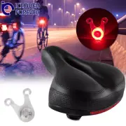 Wide Big Bum Gel Bike Saddle Cruiser MTB Seat + LED Cycling Warning Tail Light