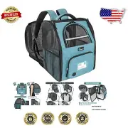 Durable Dog Cat Backpack Carrier with Sherpa Lining & Multiple Pockets - 18 lbs