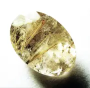 NICE 14 x 9.5 x 7 mm 5.72cts OVAL CUT RUTILATED QUARTZ GEMSTONE BRAZIL