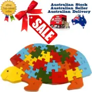 Wooden Jigsaw Puzzle Toy Children Kids Baby Learning Educational Animals Numbers