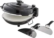 MasterPro Electric Pizza Maker and Oven, Cooks Homemade or Frozen Pizza in just 5 Minutes. Dual Heating Elements Heats to 330°C, Includes 2 Stainless Steel Paddles and Removable Ceramic Baking Stone