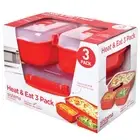 Sistema Heat & Eat Microwave Containers Stackable Lunch Boxes with Clip-Close