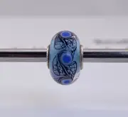 Trollbeads Unique Blue And Black Leaf Bead Small