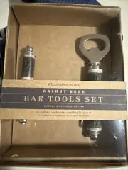 VTG NIB Williams-Sonoma Walnut Bark Bar Tools Set Wine Corkscrew Bottle Opener