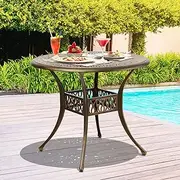 Livsip Outdoor Table Garden Furniture with Rust-Resistant and Cast Aluminium Frame