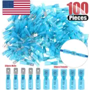 100x Heat Shrink Spade Connectors Male Female Quick Disconnect Terminal 14-16AWG