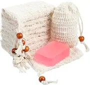 cobee 50 Pcs Soap Saver Bags, Mesh Exfoliating Bar Soap Pouch Sisal Soap Saver Drawstring Soap Holder Plastic-Free for Shower Soap Foaming and Drying