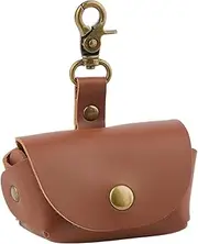 SUPERFINDINGS Brown Dog Ring Bearer PU Leather Wedding Ring Pillow Box Pet Ring Bearer Dog Collar Wedding Ring Pouch Wedding Ring Holder Pouch with Clasps for Wedding Supplies