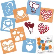 8 pcs Drawing Stencils for Kids 15x15 / LOVE – HEARTS Reusable Washable Plastic