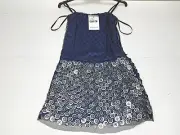 Dino e Lucia New Girls Teen BUSTIER DRESS w MIRRORED SEQUIN Sz: 14 RTL $260 P998