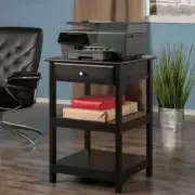 Printer Stand with Drawer and 2 Open Shelves Fax Machine Table Cart Desk Stand