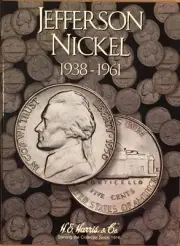 1938 - 1961 JEFFERSON NICKEL COIN FOLDER H. E. HARRIS / WHITMAN - BRAND NEW