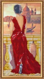 Bead embroidery kit Evening Quay needlework kit Art canvas beadwork pattern
