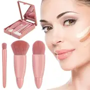 5pcs Travel Size Makeup Brushes Set Mini Makeup Brushes Small Complete Function Cosmetic Brushes Kit With Case And Mirror