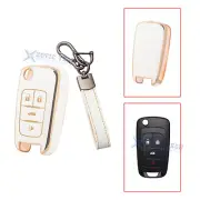 Full Cover Flip Remote Key Fob Case w/Keychain For Chevrolet Camaro Impala Sonic