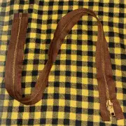 New Brown YKK Brass Separating Jacket Zipper 24” 25” Inch polyester tape gold