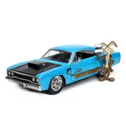 Jada 1:24 Looney Tunes Plymouth Road Runner 1970 With Wile E Coyote Model