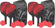 Pickleball Paddle Set with 4 Pickleball Rackets 8 Balls Equipment, Indoor & Outd