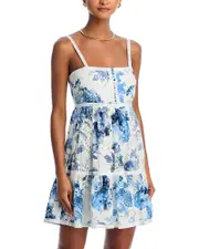 Alice and Olivia Fallon Square Neck Babydoll Dress