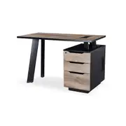 Modern Furniture ARTO Single Workstation Desk with Right Cabinet 120 cmOak&Black