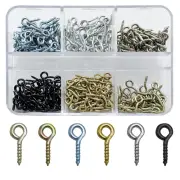 300Pcs Mini Screw Eye Pins, 4 X 8Mm Tiny Metal Eye Pins, Eyelets Screw Threaded
