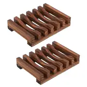 Handmade Wood Soap Dish Holder Storage Plate Shelf Container Home Bathroom Shower