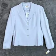 Talbots Women's 100% Silk Blazer Jacket Size 16 Baby Blue NWT