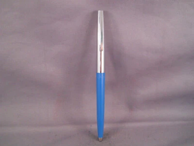 Sheaffer Vintage Dark Blue and Chrome Ball Pen--new old stock--working