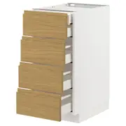 METOD / MAXIMERA base cb 4 frnts/2 low/3 md drwrs, white/Voxtorp oak effect, 40x60x80 cm