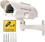 Solar Power Dummy Fake Camera Home Surveillance Simulation Waterproof Monitor with LED Light for House Warehouse Security