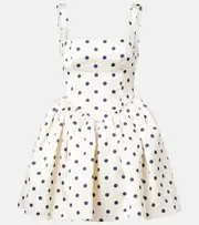 [Self-Portrait] Self-Portrait Polka-dot satin minidress AU 16 white