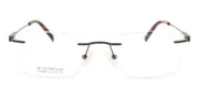 Rectangle Rimless Titanium Men's Glasses Online Brown Size 51 - Lenses Included - Private Health Rebate - Blue Light Block - SmartBuy Collection