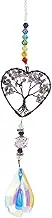 uxcell Crystal Suncatchers Hanging Tree with Prisms Drop Pendant for Indoor/Outdoor Window Car Garden Wedding Birthday Party Decor for Women, Purple