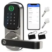 Keyless Entry Door Lock with Handle - Smart Door Lock for Front Door 5-in-1 K...