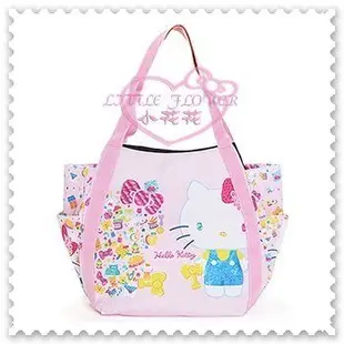 ♥小花花日本精品♥ Hello Kitty 帆布托特包粉色站姿繽紛小圖手提包肩背包外出包外出袋 42158004