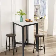 Fin Heat-Resistant Real Stone Top Bar Table Square Pub Table Kitchen Counter Height