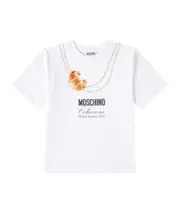 [Moschino Kids] Moschino Kids Printed cotton jersey T-shirt Y 10 white