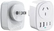 Lylilidy AU to Japan Travel Adapter 2pcs, Japan Travel Adapter, AU to Japan Plug Adapter Type A Travel Power Plug for Japan, Philippines, Canada, Mexico, China, Jamaica, Peru