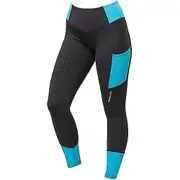 Dublin Womens/Ladies Power Performance Colour Block Horse Riding Tights Aqua Blue 12 UK