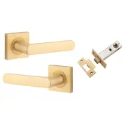 Osaka Lever Square Rose Passage Kit Brushed Brass