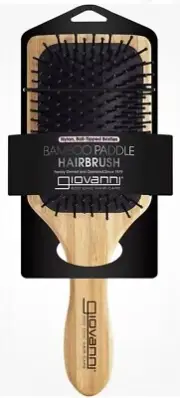 Giovanni Bamboo Paddle Hairbrush, Nylon Ball-Tipped Bristles FAST SHIPPING