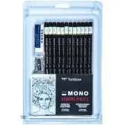 Tombow Mono 51523 Drawing Pencils 12 Pencil Assortment With Sharpener & Eraser