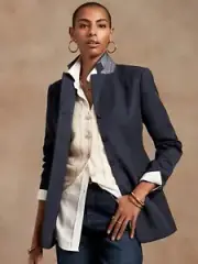 Banana Republic 2P (2 PETITE) Riding Jacket, Navy Blazer Suit Coat, Work NWT