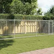 VRAXO Dog Cage with Door Grey 8x2x1.5 m Galvanised Steel -47.8KG,3209580