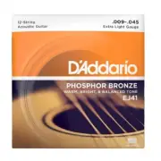 D'Addario EJ41 Extra Light 12-String Acoustic Guitar Strings