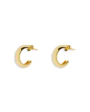 Argento Vivo C Hoop Earrings in 14K Gold Plate