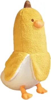 Banana Duck Plush Toy 19.6" - Cute, Soft, Hugging Pillow (Yellow) - 19.7''/50cm