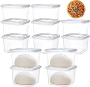 [cenryusa] Stackable Dough Proofing Box 12 Pack Pizza with Sealing Lids Bread Container Containers Covers Food Storage for Home Kitchen Camping School, Transparent